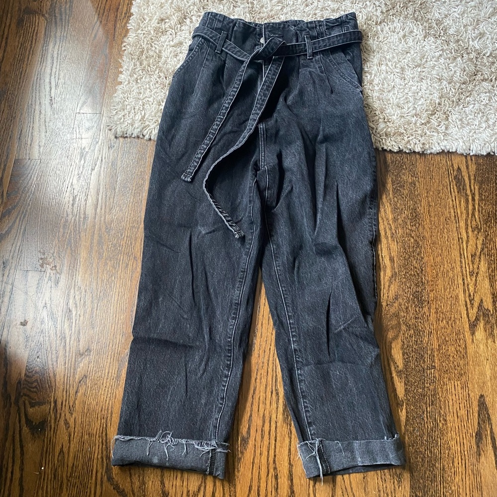 Abercrombie paper bag waist black denim
